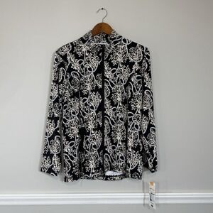 Lulu B Full Zip Jacket UPF 50+ Coral Rope Print Performance Women's XL NWT